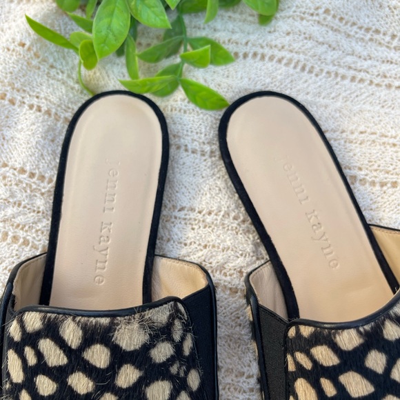 JENNY KAYNE shearling black tan giraffe mule Made in Italy size 35 Brand new - Picture 5 of 15